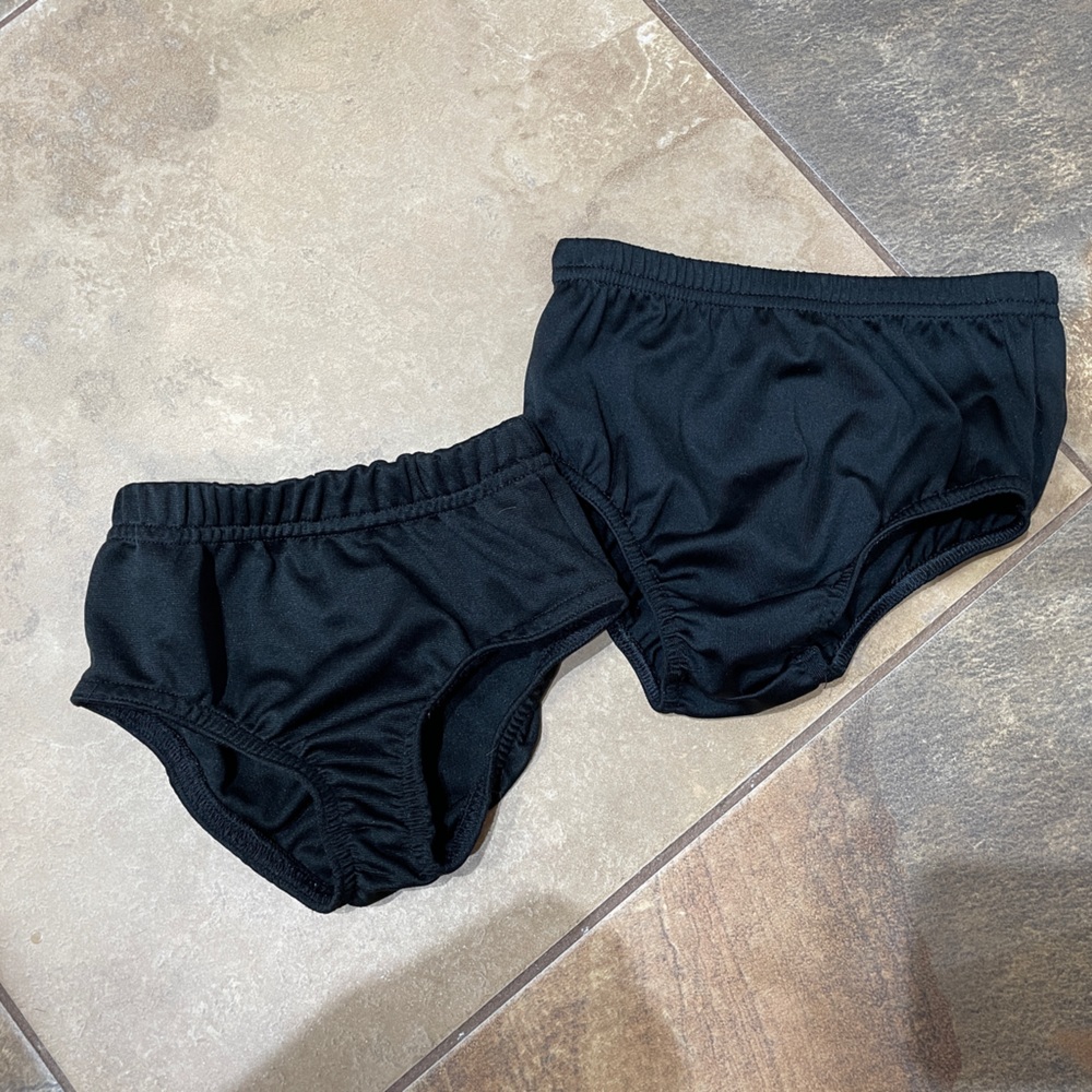 Lot of 2 black cheer bottoms briefs (sometimes referred to as spanks)